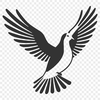 Flying Doves Illustration A simple illustration of a dove in flight, suitable for vector graphics and digital design projects.