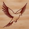 Close-up illustration of a dove in vector form with clean lines.