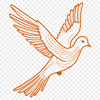 A simple illustration of a white dove perched on a branch.