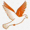 Symbol of Serenity A digital illustration of a dove in flight, depicted as a symbol of peace.