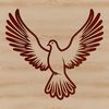 A detailed illustration of a white dove perched on a branch, symbolizing peace and tranquility in various religious contexts.