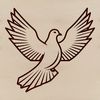 A simple illustration of a dove in flight, suitable for various graphic design applications.
