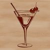 Vibrant Drink Illustration Vector A glass holding a colorful cocktail with garnishes, suitable for editing or printing.