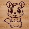 A cute animal illustration of a squirrel in a vector format.