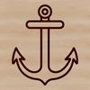 Simple Anchor Design SVG File Vector illustration of a simple anchor with rope and chain.
