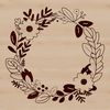 A floral wreath designed as a vector graphic, ideal for cutting machines like Cricut or laser cutters.
