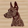 Distinctive Doberman Pinscher Breed Design An SVG vector design of a Doberman Pinscher breed featuring its distinctive characteristics.