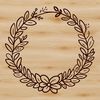 A floral SVG wreath design suitable for cutting machines and laser cutters.