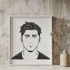 Vector Graphic Portrait Figure An illustration of a person in a clean line art format.