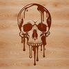 Gothic Skull Graphic Design A vector graphic of a skull design with intricate details and textures.