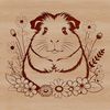 Cute Guinea Pig in a Floral Garden A cute illustration of a guinea pig surrounded by flowers in a garden setting.