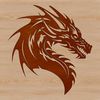 Dragon Head SVG Design An SVG vector graphic representation of a fantasy dragon's profile, suitable for digital designs and crafts.