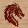Mythical Creature SVG Design An illustration of a mythical creature with a long neck and wings, featuring a detailed head with scales.