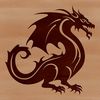 A stylized illustration of a mythical creature with wings and scales, suitable for digital use.