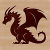 Dragon SVG Vector Artwork A detailed illustration of a mythical dragon with scales, wings, and fire-breathing abilities.