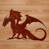 A mythical creature with wings and scales depicted in a vector format.