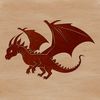 A mythical creature with wings and scales, designed as a vector graphic.