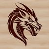 Dragon Head Silhouette in High-Resolution SVG A high-resolution SVG image of a dragon's head, ideal for commercial use or as a template in various design software.