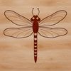 A detailed illustration of a dragonfly in flight.