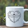 Whimsical Dragonfly Clip Art A delicate dragonfly illustration created with a cutting machine-inspired design suitable for various applications.