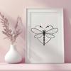 Beautiful Dragonfly Clip Art with Love Hearts Dragonfly vector graphic with decorative love hearts.