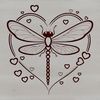 Lovely Insect with Hearts Illustrated dragonfly with love hearts, a vector graphic design element.