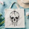 Spooky Vector Art A dripping skull illustration in vector format, suitable for various design applications.