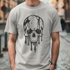 Gothic Drip Skull Vector Graphic A gothic-inspired vector illustration of a skull with dripping liquid effect.
