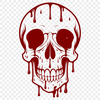 Spooky Drip Skull Illustration A detailed illustration of a dripping skull, suitable for various digital and craft projects.