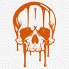 Gothic Illustration of a Dripping Skull A detailed illustration of a dripping skull, suitable for Halloween decorations.