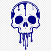 Free Halloween Decoration Vector Art A vector illustration of a dripping skull with a gothic theme, suitable for Halloween decorations.