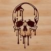 Dripping Skull Graphic Illustration A graphic illustration of a skull with dripping liquid, designed in vector format.