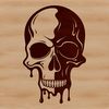 Gothic Horror Icon Illustration A vector illustration of a dripping skull, suitable for Halloween designs.