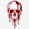 Stylized Dripping Skull Illustration A stylized illustration of a skull with dripping details, suitable for various digital designs.