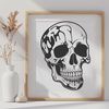 Spooky Halloween SVG Icon Design A stylized illustration of a dripping skull with a gothic aesthetic, suitable for Halloween designs.