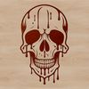 Spooky Gothic Skull Vector Design A vector art design of a dripping skull with intricate details, suitable for commercial or personal projects.