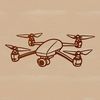 An illustration of a drone hovering in mid-air, represented as a vector graphic.
