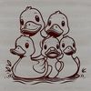 Adorable Waterfowl Illustrations A stylized illustration of a duck in various poses and orientations, suitable for digital design.