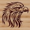 Eagle Silhouette Illustration A realistic illustration of a majestic eagle's head, showcasing its sharp features and feathers.