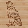 Free Vector Illustration of a Perched Eagle A soaring bird of prey perched on a branch, with outstretched wings.