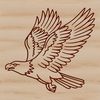 A realistic illustration of a majestic eagle in flight, with wings spread wide.