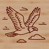 Illustrative representation of a soaring eagle in flight, showcasing its majestic wingspan.