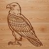 A perched eagle in flight pose, illustrated as a vector graphic image.