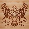 Illustration of a soaring eagle in flight, vector art style.