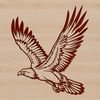 Freedom's Symbol - Eagle Silhouette Illustrative rendering of a soaring eagle in flight, symbolizing freedom and power.