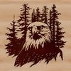 Vector Wildlife Artwork A detailed vector illustration of a majestic eagle's head with sharp facial features.