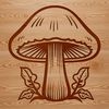 Fungal Foraging Graphic Free editable graphic of a fungal cap and stem.