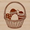 Vibrant Easter Basket Design A colorful Easter egg in a decorative basket design made from vector shapes.