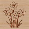White Daffodil Bloom Vector An isolated vector graphic of a single white daffodil bloom in springtime style.