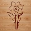 Elegant Nature Motif A stylized illustration of a single daffodil flower with long stem and trumpet-shaped petals.